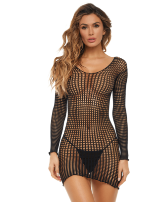 Robe résille fantaisie noir 
